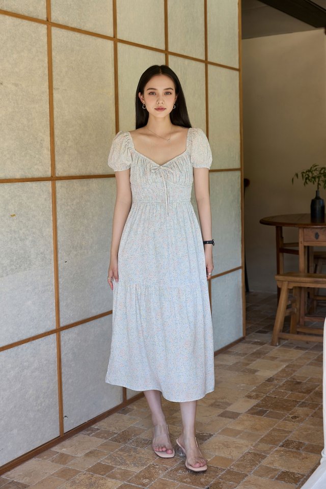 Camelia Floral Ruched Midi Dress