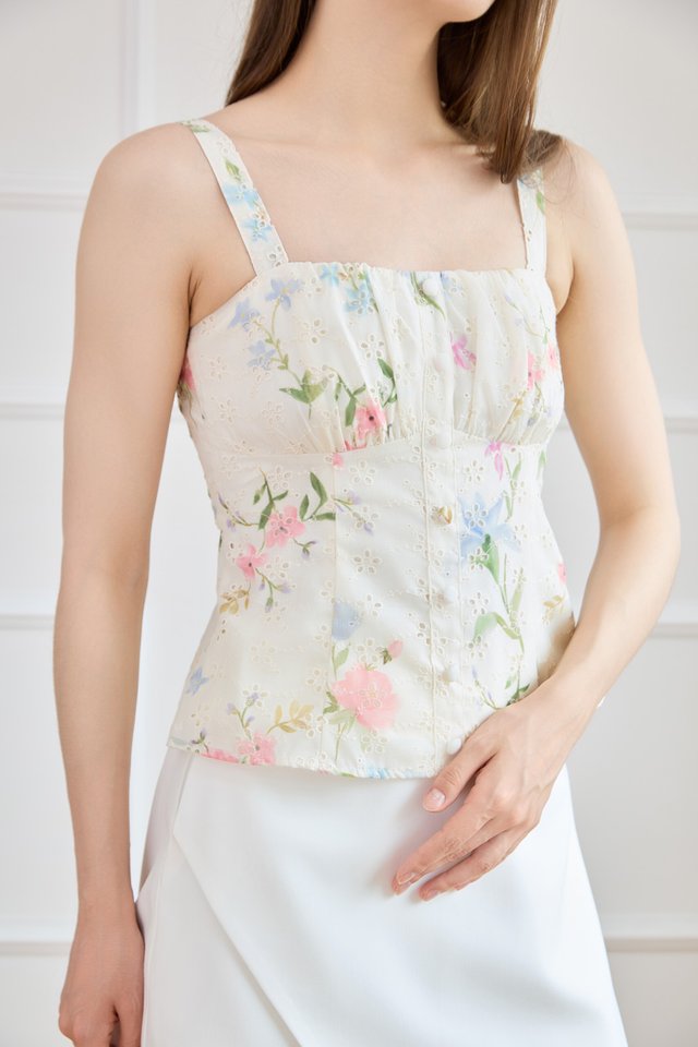 Cheers Ruched Floral Top in Pink