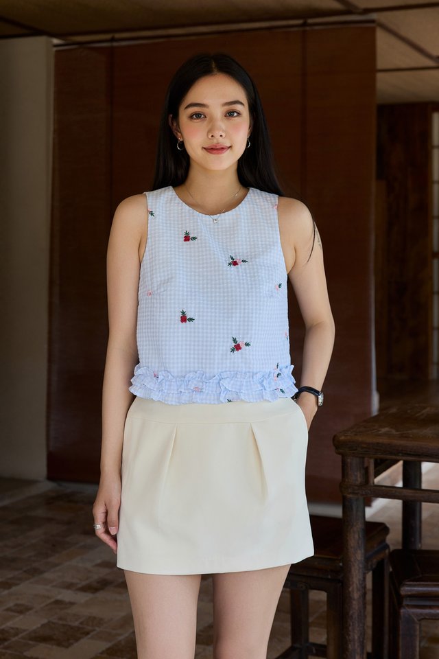 Ava Pleated Skort In Cream