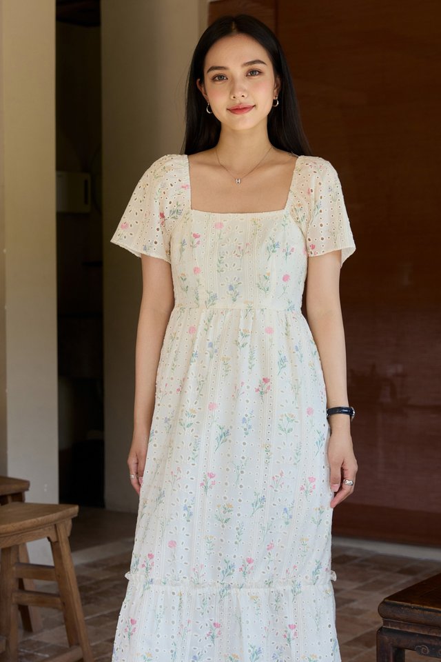 Spring Melody Ruffles Midi Dress