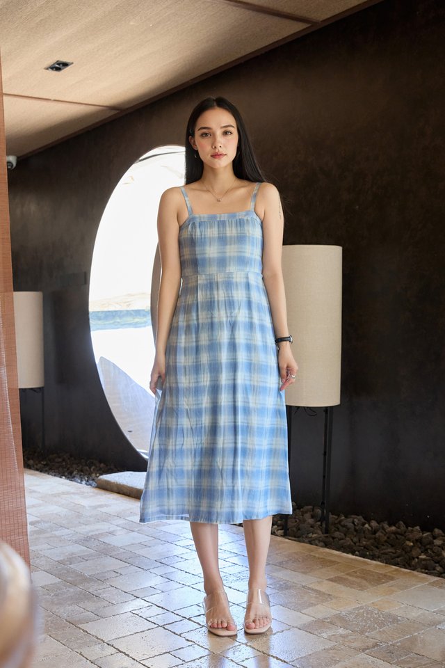 Lunaria Checkered Camisole Midi Dress
