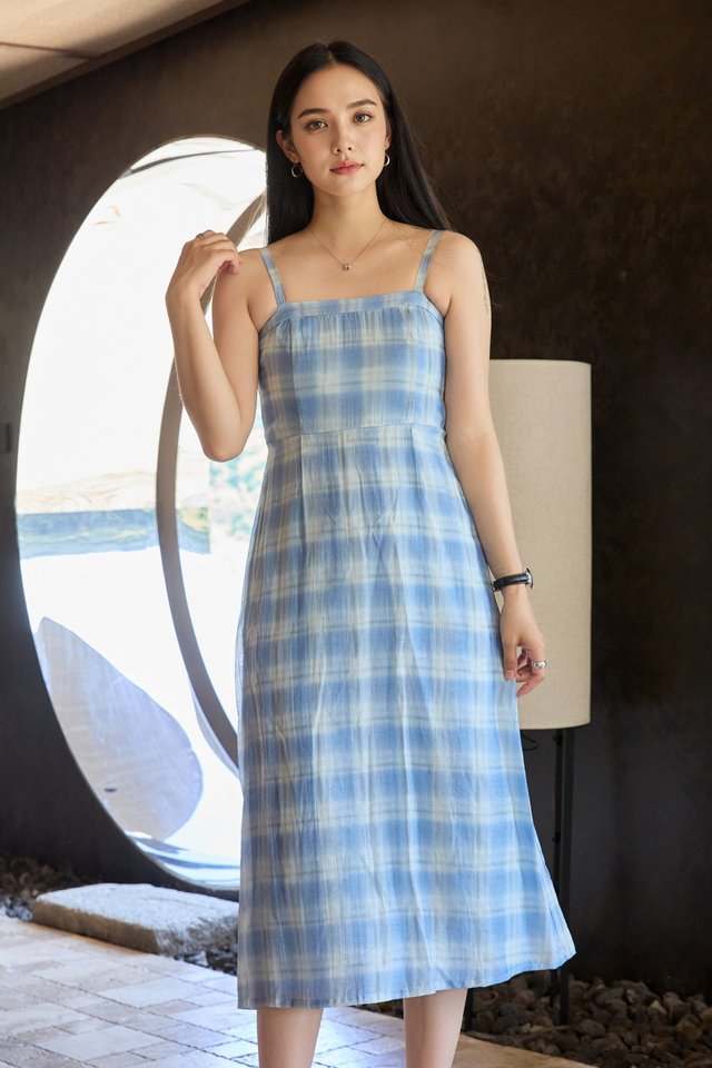 Lunaria Checkered Camisole Midi Dress