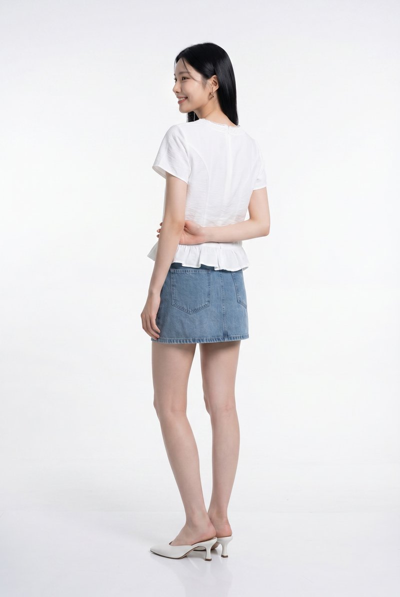 Ynez Crochet Button Top In White