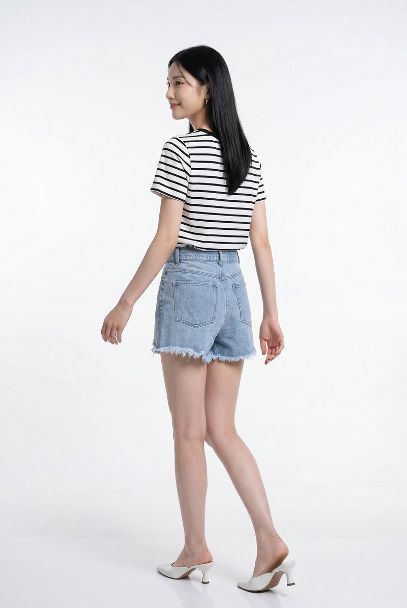 Camryn Cotton Striped Top In White