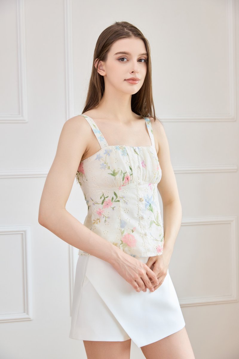 Cheers Ruched Floral Top in Pink