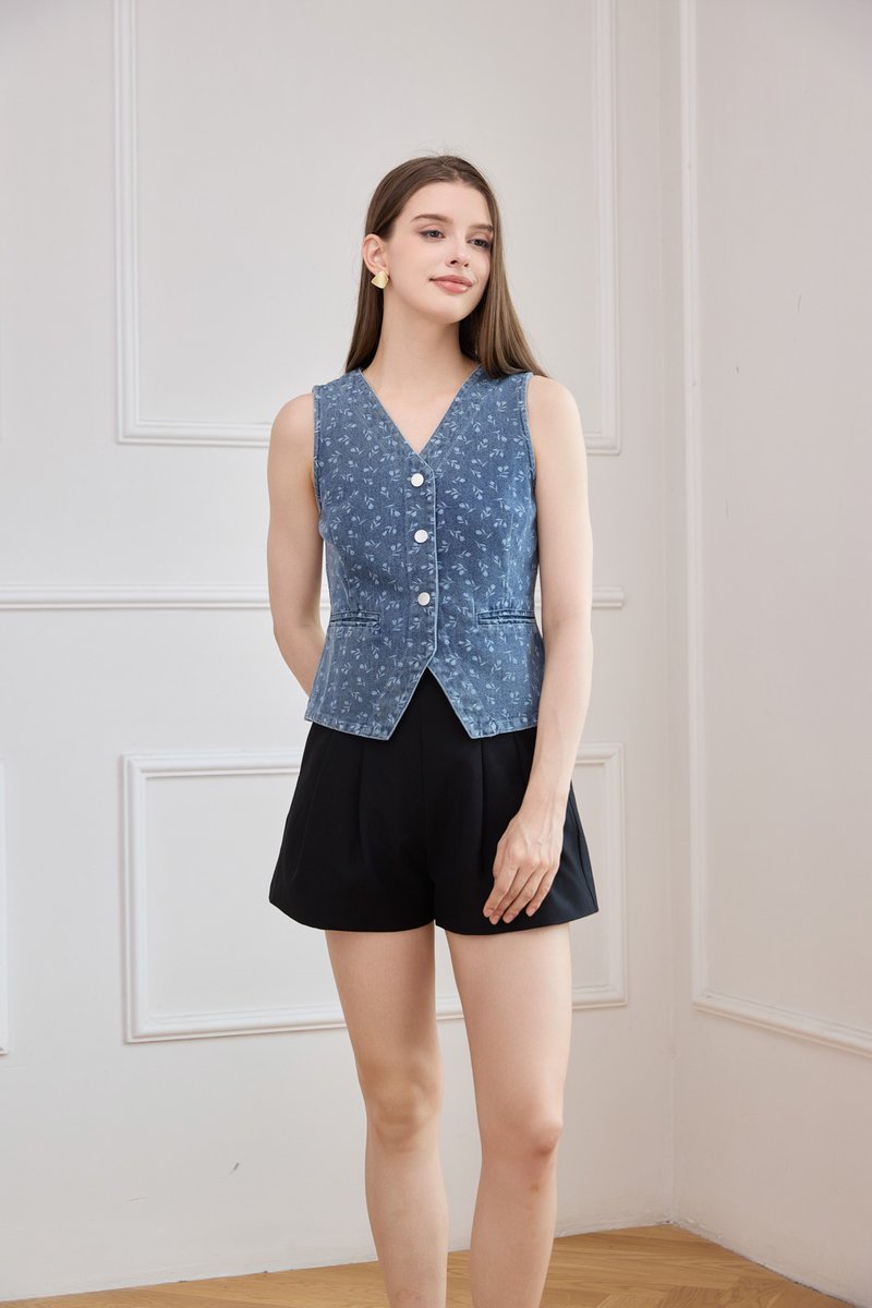 Amsterdam Tulip Denim Vest Top