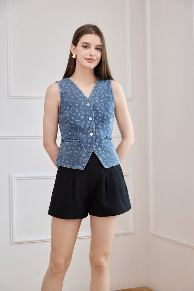 Amsterdam Tulip Denim Vest Top