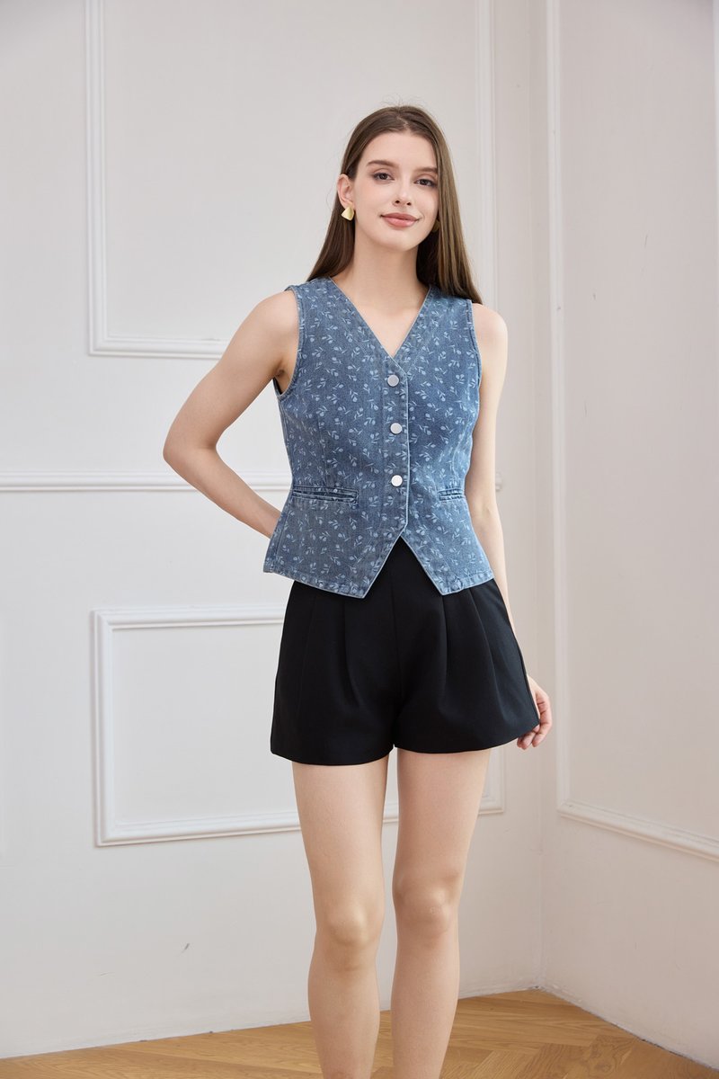 Amsterdam Tulip Denim Vest Top