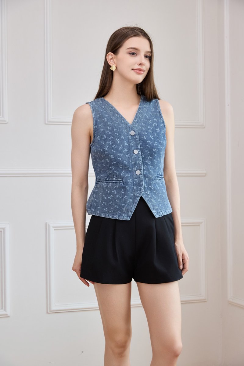 Amsterdam Tulip Denim Vest Top