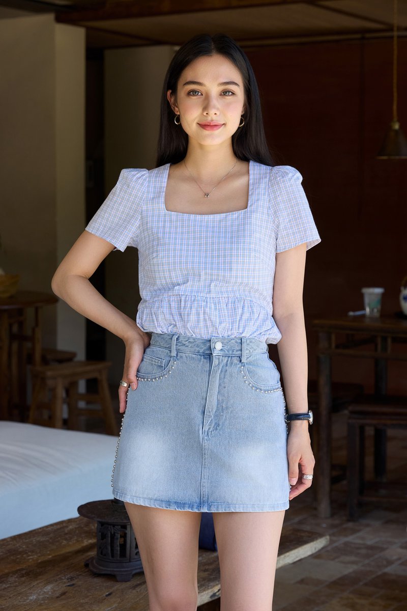 Otelia Studded Denim Skort