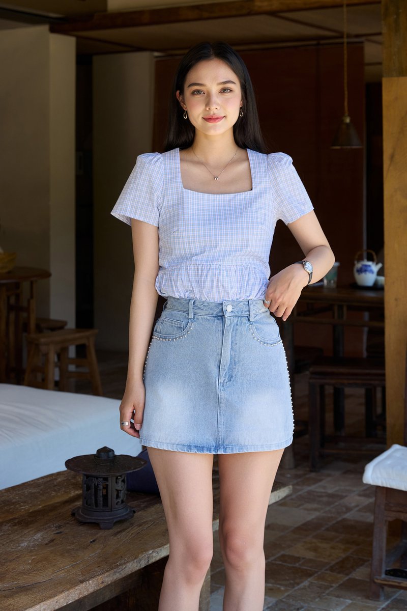 Otelia Studded Denim Skort