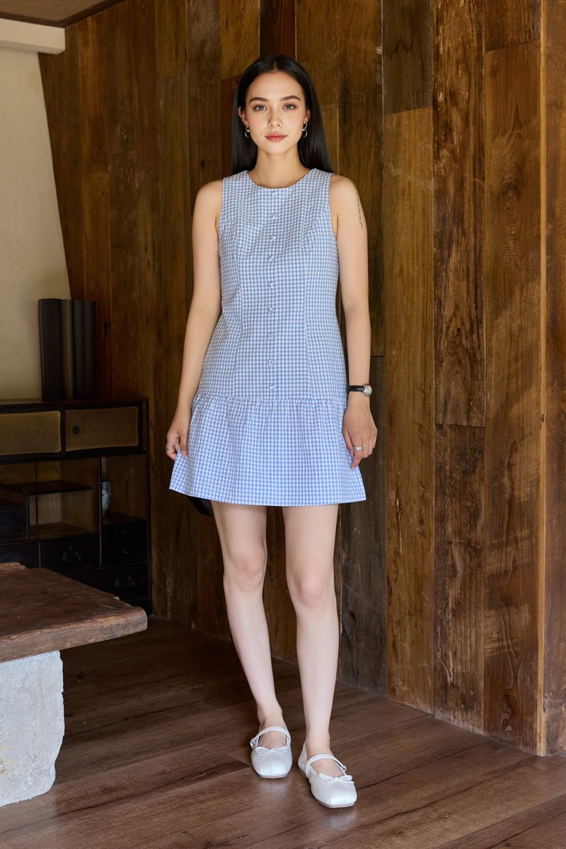 Cosette Gingham Button Dropwaist Dress