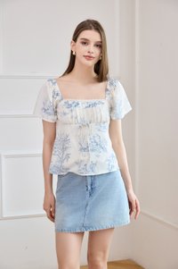 Cielo Ruched Ribbon Top