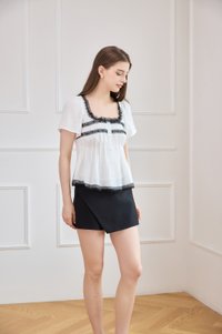 Aitana Constrast Lace Button Top