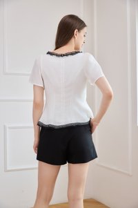 Aitana Constrast Lace Button Top