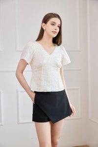 Bernadette Pintuck Floral Top