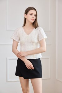 Bernadette Pintuck Floral Top