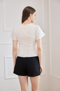 Bernadette Pintuck Floral Top
