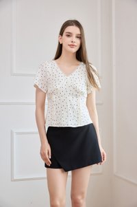 Eloise Pintuck Polka Dot Top