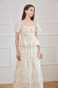 Althea Embroidery Fleur Babydoll Top In Cream
