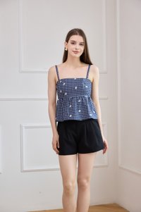 Itzel Camisole Gingham Peplum Top