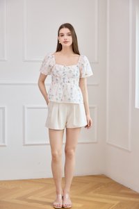 Althea Embroidery Fleur Babydoll Top In White
