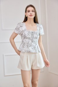Toile Grace Ribbon Top In Grey