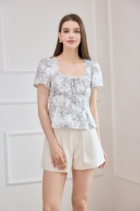 Toile Grace Ribbon Top In Grey