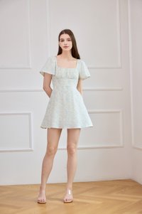 Leia Ruched Floral Dress Romper