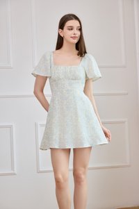 Leia Ruched Floral Dress Romper