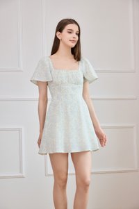Leia Ruched Floral Dress Romper