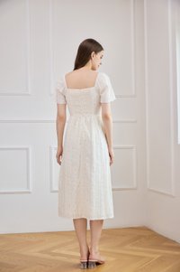 Jazzlyn Crochet Fleur Midi Dress In Cream
