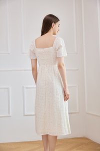 Jazzlyn Crochet Fleur Midi Dress In Cream