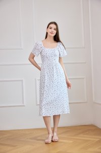 Jazzlyn Crochet Fleur Midi Dress In White