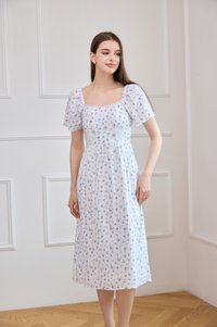 Jazzlyn Crochet Fleur Midi Dress In White