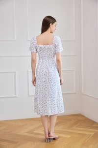 Jazzlyn Crochet Fleur Midi Dress In White