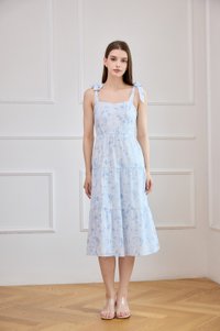 Ximena Butterfly Tiered Midi Dress