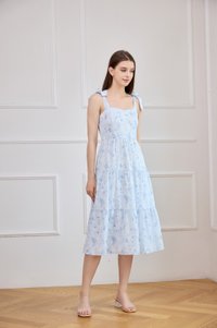 Ximena Butterfly Tiered Midi Dress