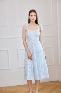 Ximena Butterfly Tiered Midi Dress
