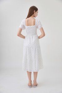 Rosetta Embroidery Crochet Tier Midi Dress In Ditsy Floral