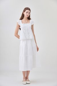 Paz Pleated Button Floral Top