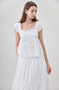 Paz Pleated Button Floral Top