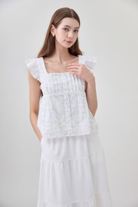 Paz Pleated Button Floral Top