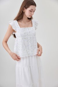Paz Pleated Button Floral Top