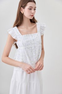 Paz Pleated Button Floral Top