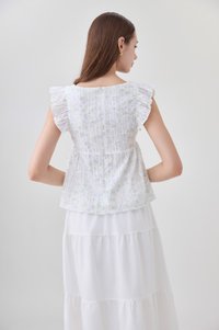 Paz Pleated Button Floral Top