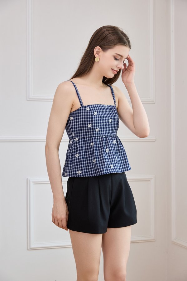 Itzel Camisole Gingham Peplum Top