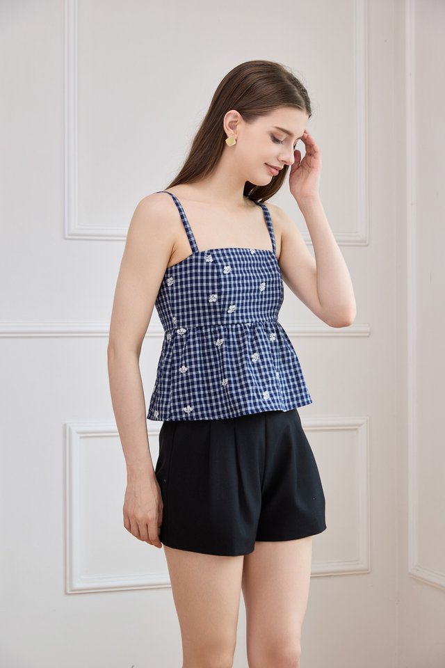 Itzel Camisole Gingham Peplum Top