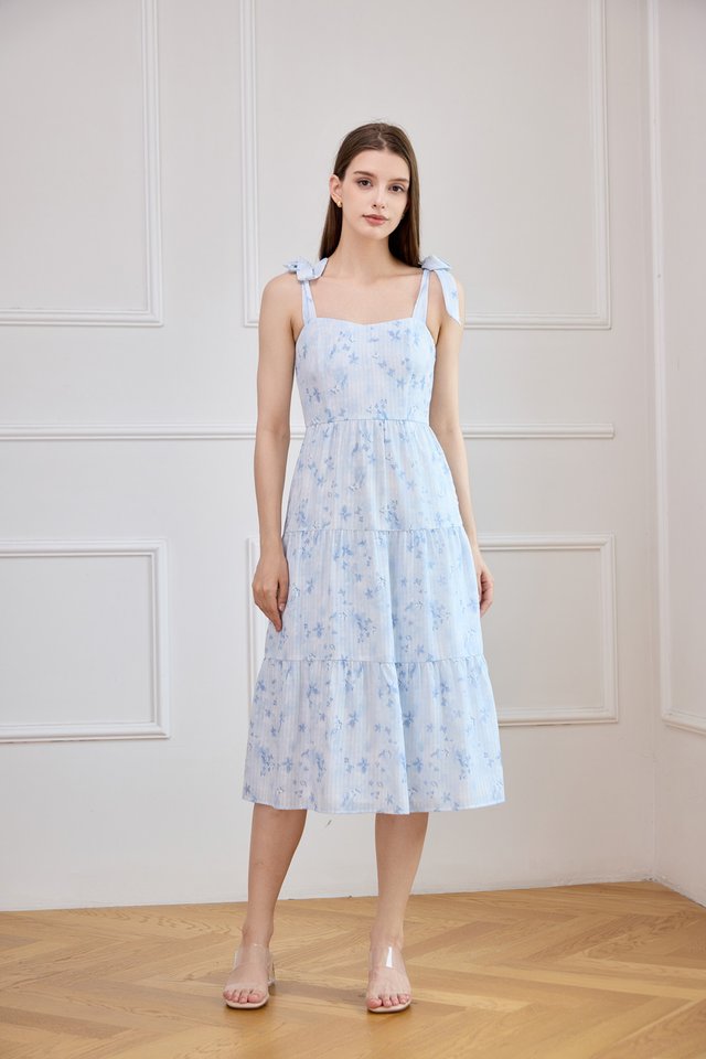 Ximena Butterfly Tiered Midi Dress
