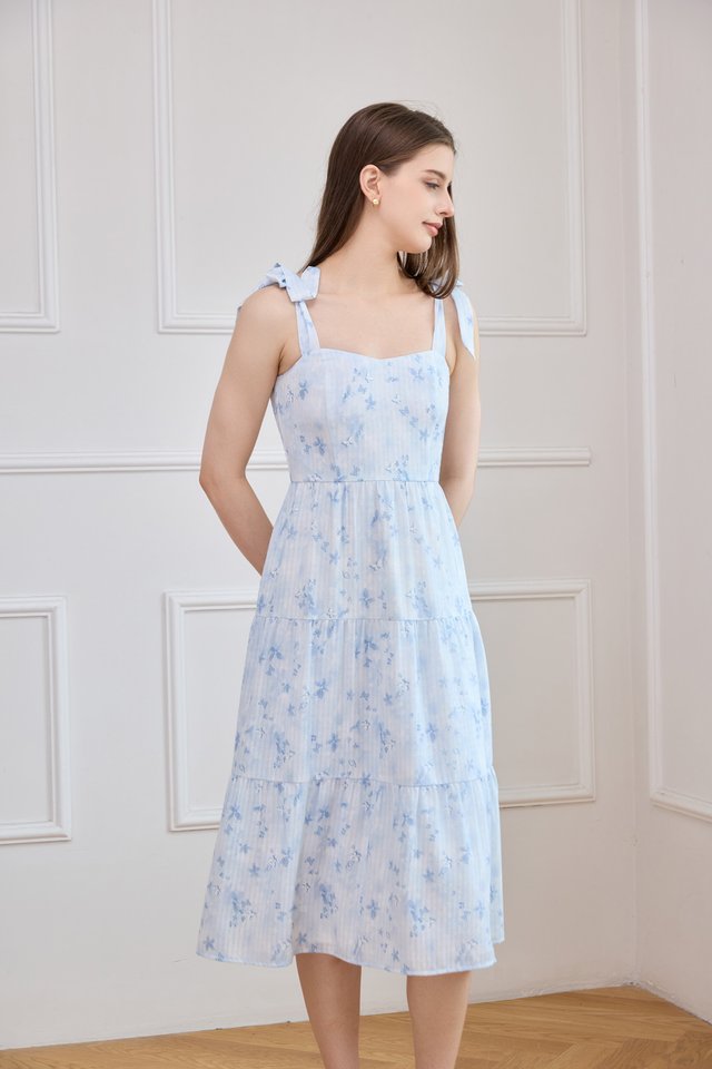 Ximena Butterfly Tiered Midi Dress
